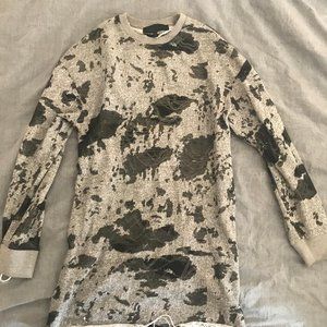 Kendall & Kylie Distressed Grey Sweater